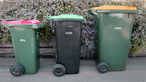All three darebin wheelie bins with sizes