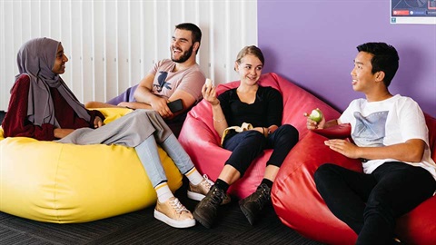 young people on beanbags