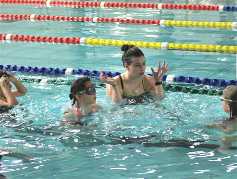 youth in the pool