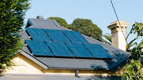 Sola panels on the roof of a house